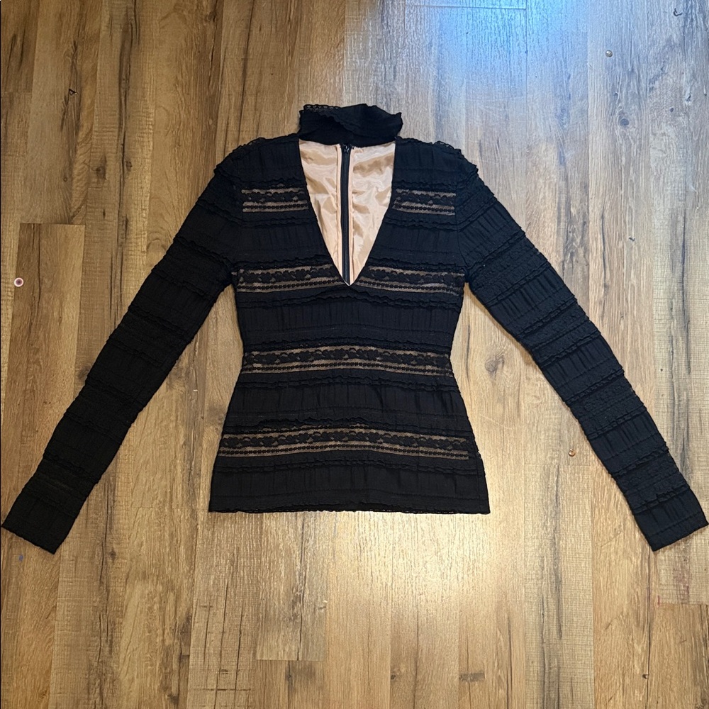 Black Long Sleeve Lace Top